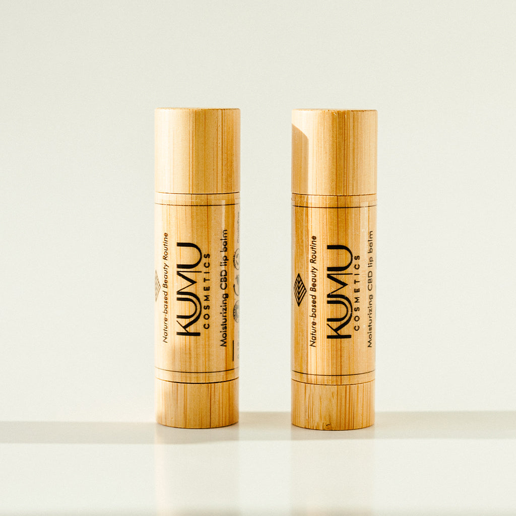 Set of two CBD-infused lip balm with ORANGE ESSENTIAL OIL 0.19 oz.